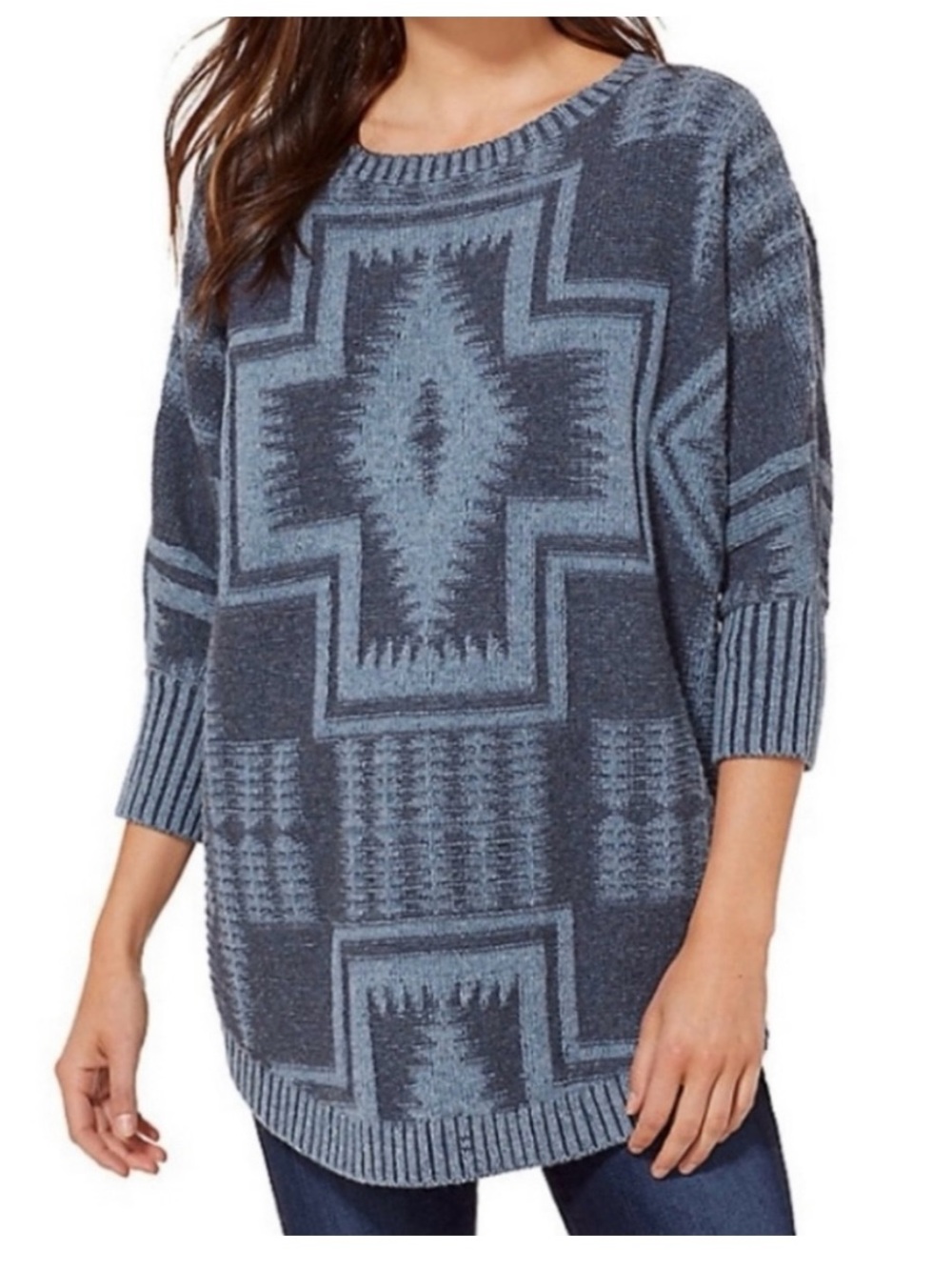 Pendleton Wool Sweater Women’s L/XL Beautiful Aztec Blue